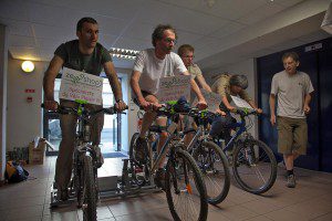 Production d'électricité depuis 4 vélos